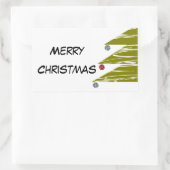 Merry kerstaker rechthoekige sticker (Tas)