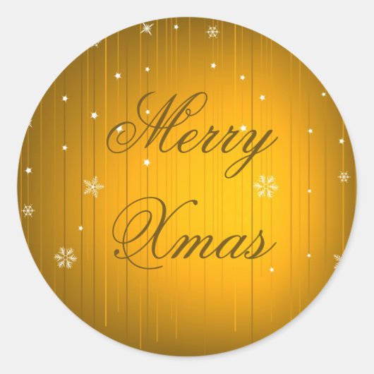 Merry kerstaker ronde sticker (Voorkant)