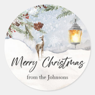 Merry kerstaker ronde sticker