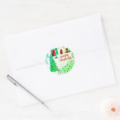 Merry kerstaker ronde sticker (Envelop)