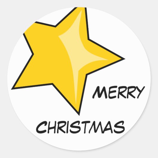Merry kerstaker ronde sticker (Voorkant)