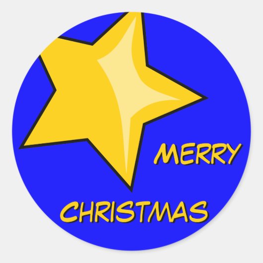 Merry kerstaker ronde sticker (Voorkant)
