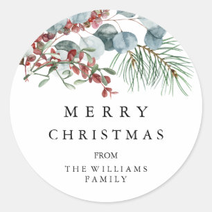 Merry kerstaker ronde sticker