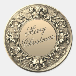 Merry kerstaker ronde sticker