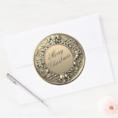 Merry kerstaker ronde sticker (Envelop)
