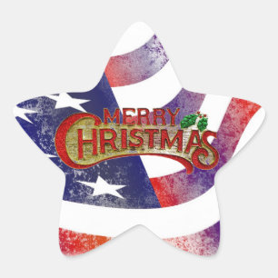 Merry kerstaker ster sticker