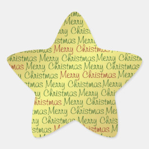 Merry kerstaker ster sticker