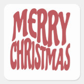 Merry kerstaker vierkante sticker (Voorkant)