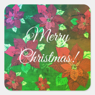 Merry kerstaker vierkante sticker