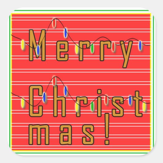 Merry kerstaker vierkante sticker (Voorkant)