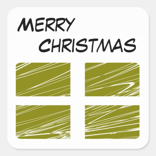 Merry kerstaker vierkante sticker (Voorkant)