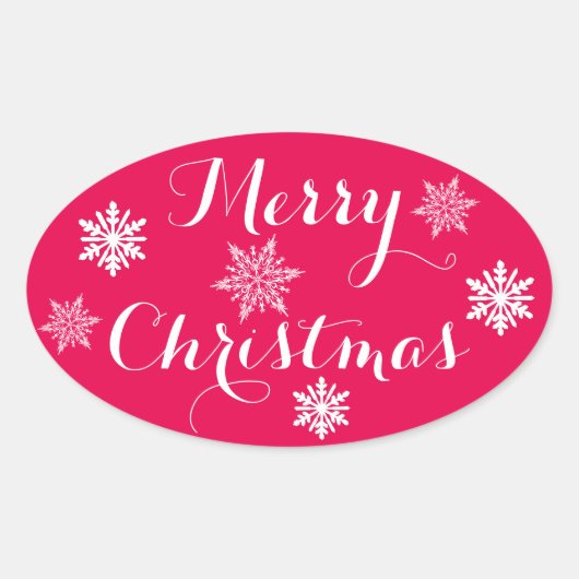 Merry kerstakers ovale sticker (Voorkant)