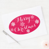 Merry kerstakers ovale sticker (Envelop)