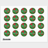 Merry kerstakers ronde sticker (Vel)