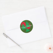 Merry kerstakers ronde sticker (Envelop)