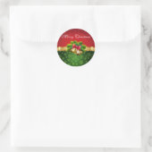 Merry kerstakers ronde sticker (Tas)
