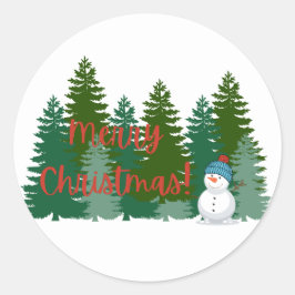Merry kerstakers ronde sticker
