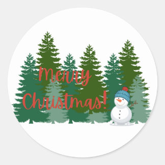 Merry kerstakers ronde sticker