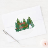 Merry kerstakers ronde sticker (Envelop)