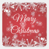 Merry kerstakers vierkante sticker (Voorkant)