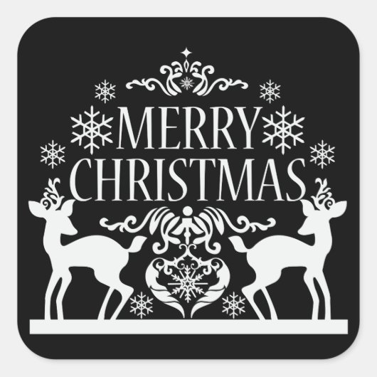 Merry kerstakers vierkante sticker (Voorkant)