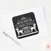 Merry kerstakers vierkante sticker (Envelop)