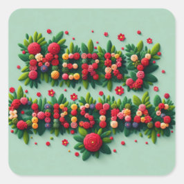 Merry kerstakers vierkante sticker