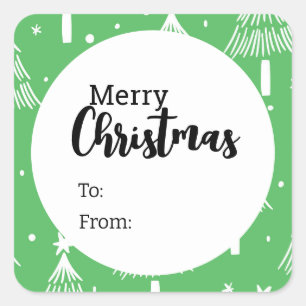 Merry kerstakers vierkante sticker