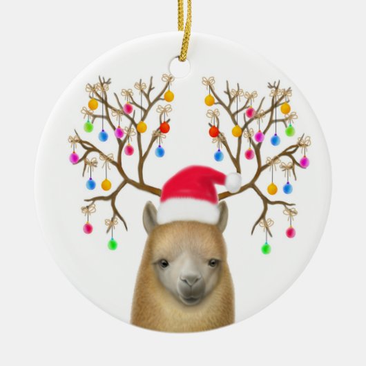 Merry Kerstalpaca Ornament (Voorkant)