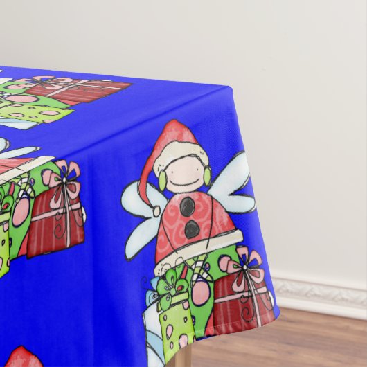 Merry KerstAngel Blue Tablecloth Tafelkleed (Voorbeeld)