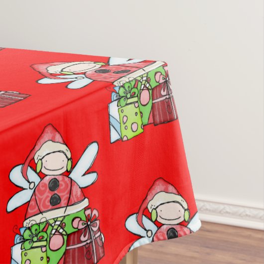 Merry KerstAngel Red Tablecloth Tafelkleed (Voorbeeld)