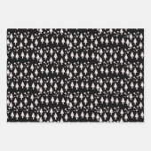 Merry kerstballen Trees Black Pink Pattern Inpakpapier Vel (Voorkant)