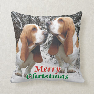 Merry Kerstbasset Hounds Kussen