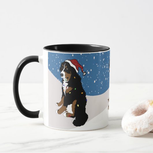 Merry KerstBernese Mountain Dog Mok (Met donut)