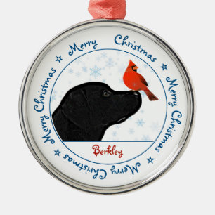 Merry KerstBlack Labrador Cardinale Dog Metalen Ornament
