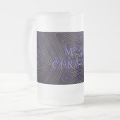 Merry KerstBlack Paars Kaleidoscoop-ontwerp Matglas Bierpul (Voorkant links)