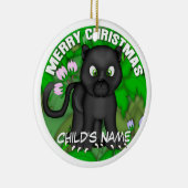 Merry KerstBlack Panther Keramisch Ornament (Rechts)