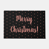 Merry KerstBlack Roos Gold Polka Dot Pattern Deurmat (Voorkant)