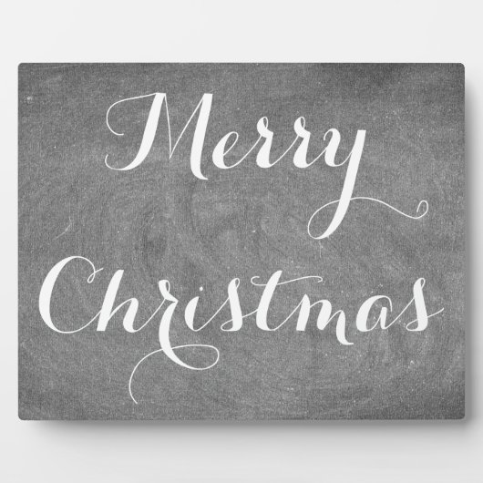 Merry KerstBlack White Chalkboard Blackboard Fotoplaat (Voorkant)