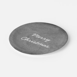 Merry KerstBlack White Chalkboard Typografie Papieren Bordje