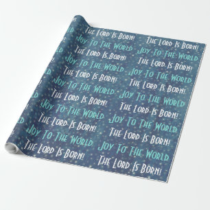 Merry kerstblauw sterren Religieus wrapppapier Cadeaupapier