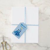 Merry Kerstblauwe kaars Cadeaulabel (Met Touw)