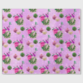 Merry Kerstbles Roos Gold Pink Paars Cadeaupapier (Vlak)