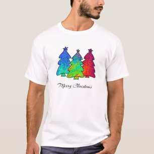 Merry KerstBlue Green Red Abstract Pattern Cu T-shirt