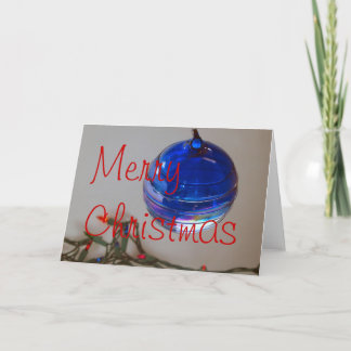 Merry KerstBlue Ornament Feestdagen Kaart