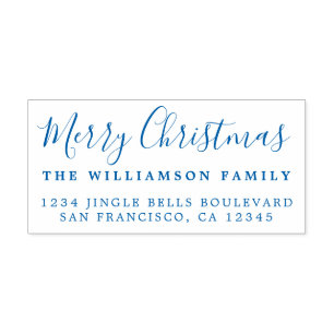 Merry KerstBlue Return-adres Zelfinktende Stempel