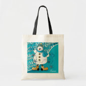 Merry KerstBlue Snowman Tote Bag (Voorkant)