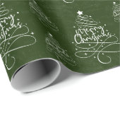 Merry kerstbomen Green Cadeaupapier (Rol Hoek)
