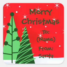 Merry kerstbomen Holiday Gift Label Stickers