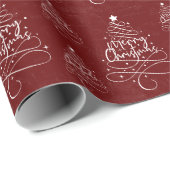 Merry kerstbomen Red Cadeaupapier (Rol Hoek)